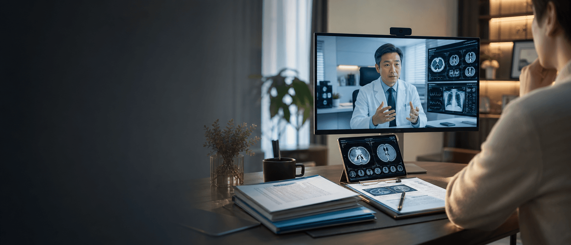 Remote doctor consultation and medical records review before China medical care